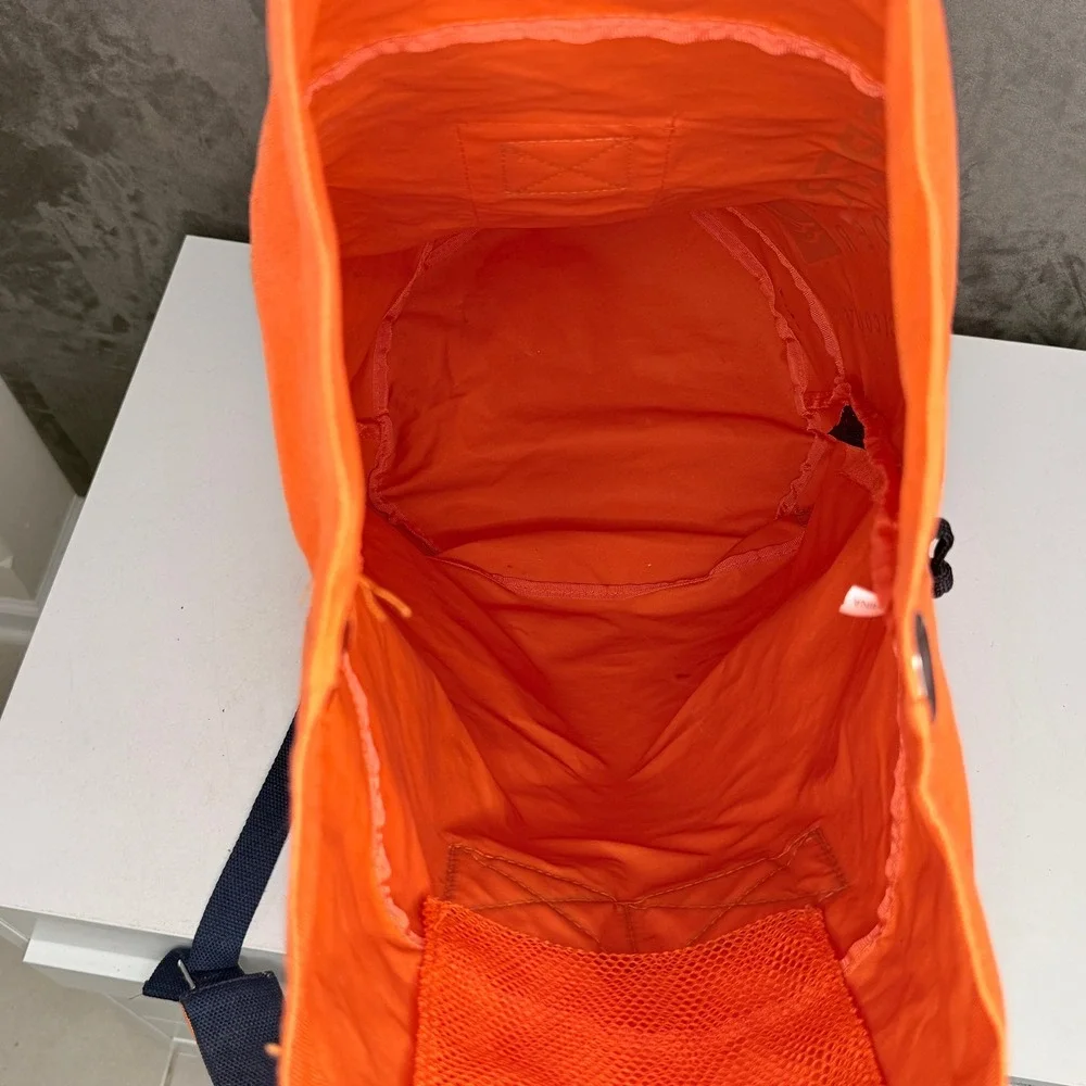 Sperry Top-Sider Duffle Backpack Unisex OS Orange Canvas Nautical Roll Top Bag